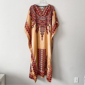Women's Long Polyester Kaftan Sleepwear Loungewear Beachwear Cover Up Vacay Maxi